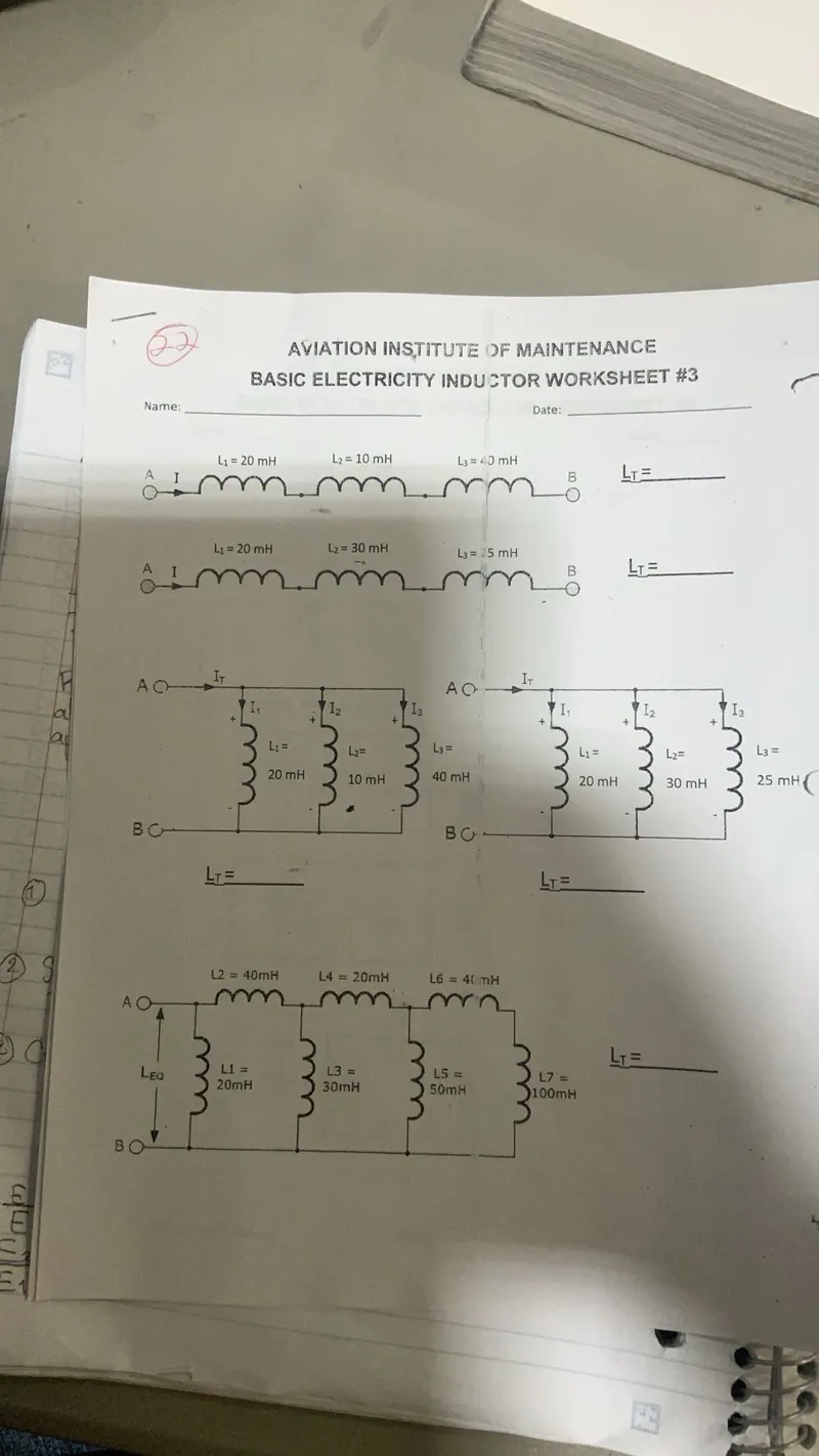 BASIC ELECTRICITY INDUCTOR WORKSHEET #3