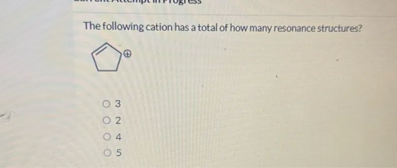 The following cation has a total of how many resonance structures?