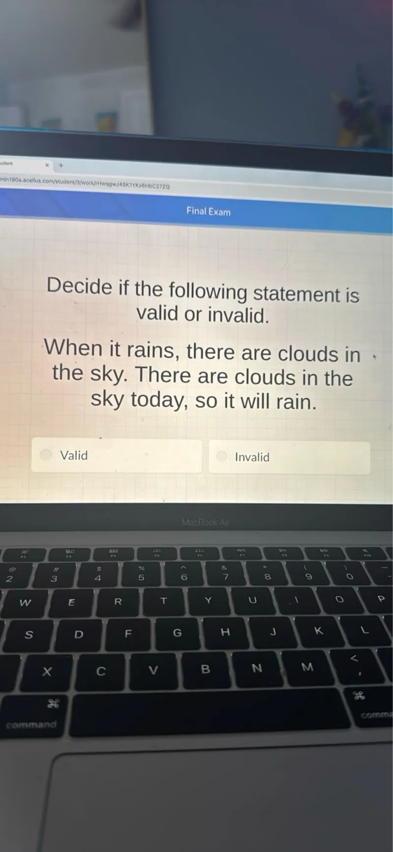 When it rains, there are clouds in the sky. There are clouds in the sky today, so it will rain.