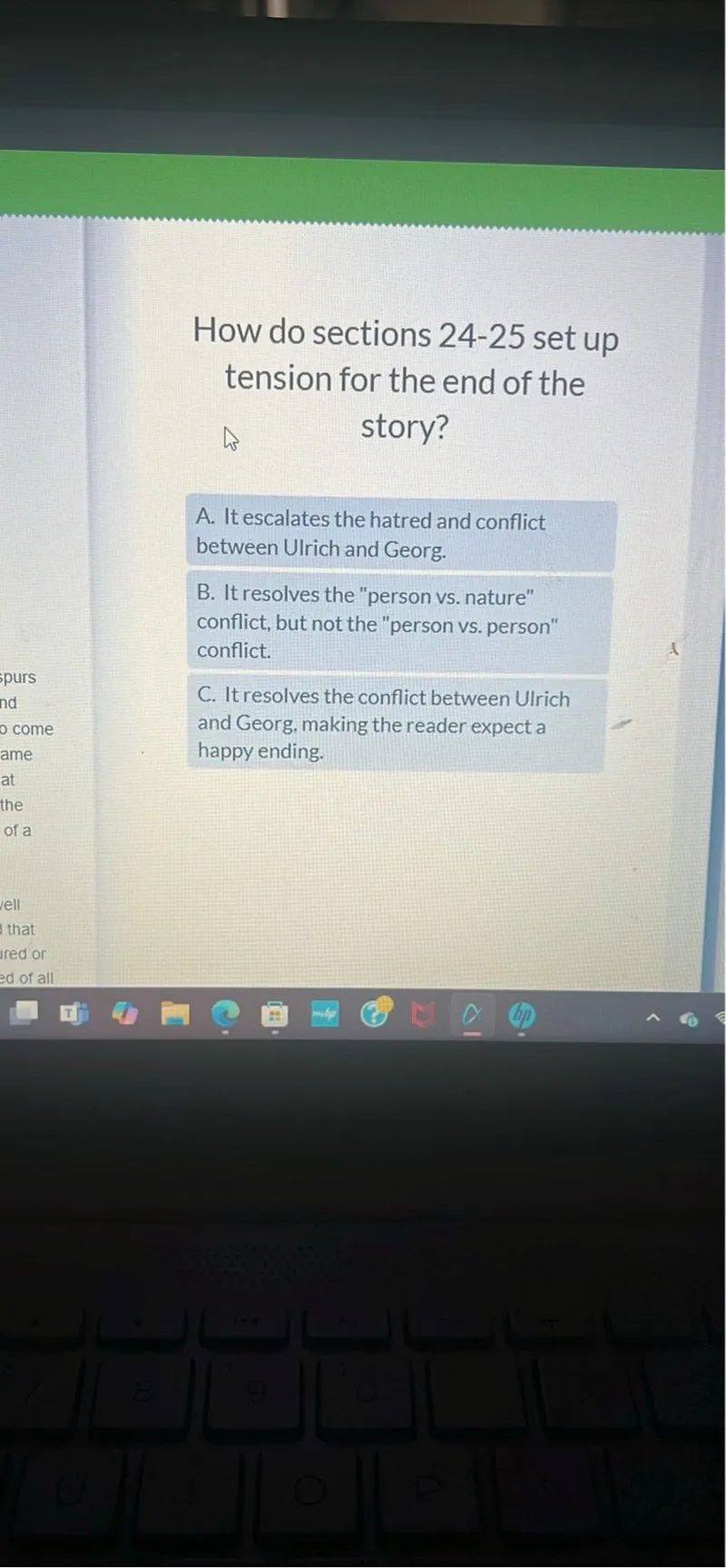 How do sections 24-25 set up tension for the end of the story?