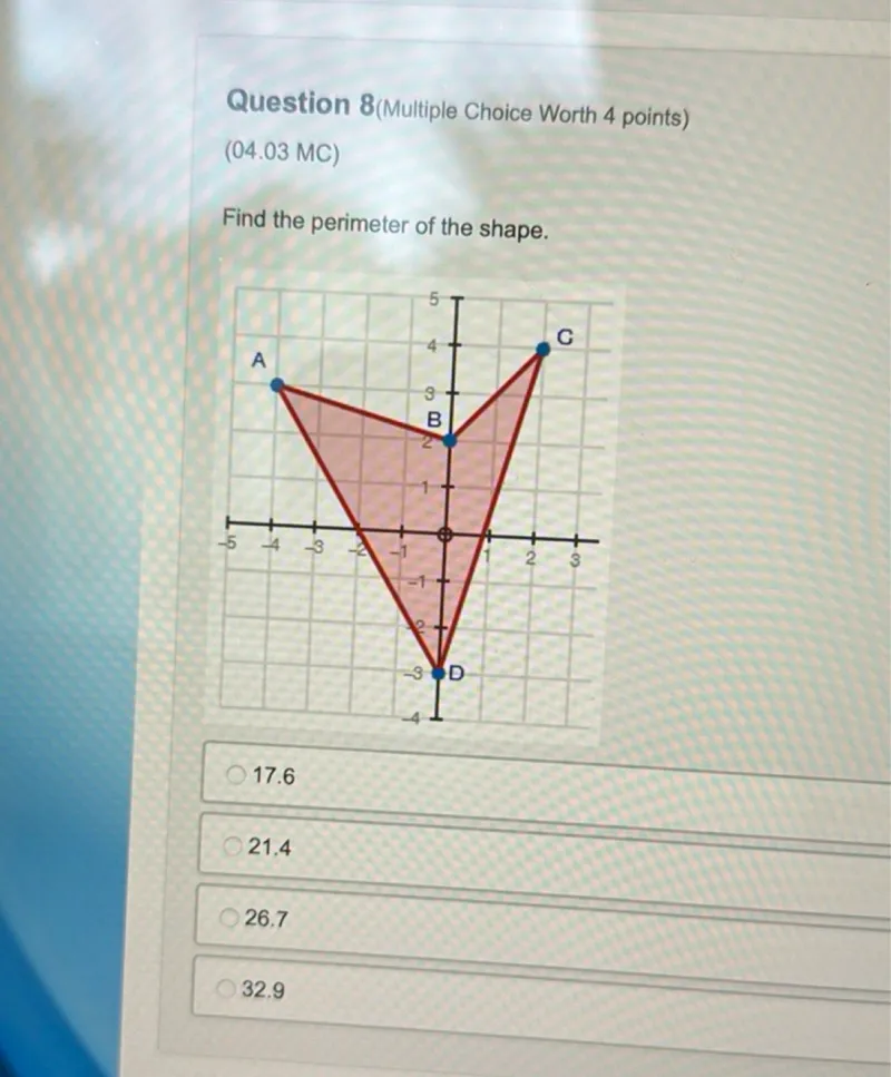 Find the perimeter of the shape.