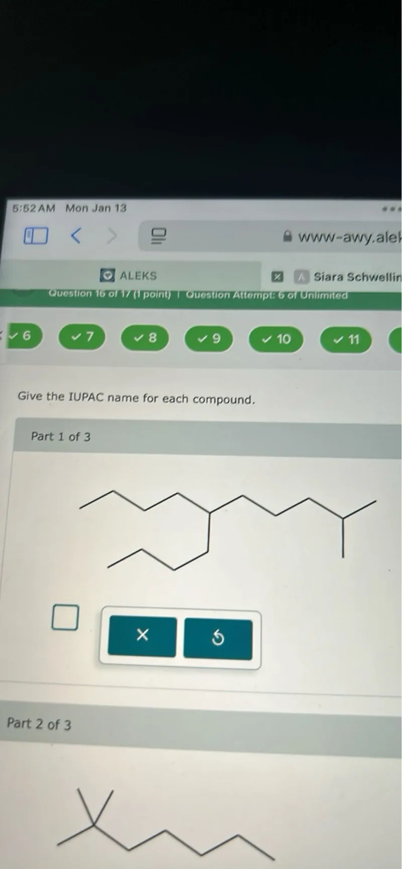 Give the IUPAC name for each compound.