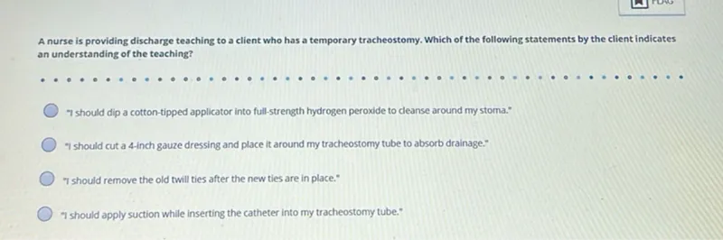 A nurse is providing discharge teaching to a client who has a temporary tracheostomy. Which of the following statements by the client indicates an understanding of the teaching?
