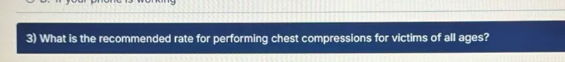 What is the recommended rate for performing chest compressions for victims of all ages?