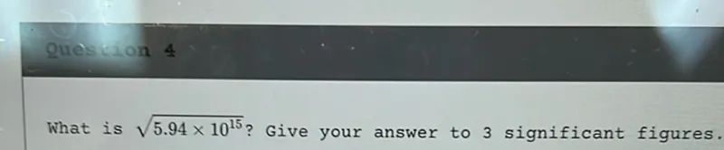 What is the square root of 5.94 times 10 to the power of 15? Give your answer to 3 significant figures.