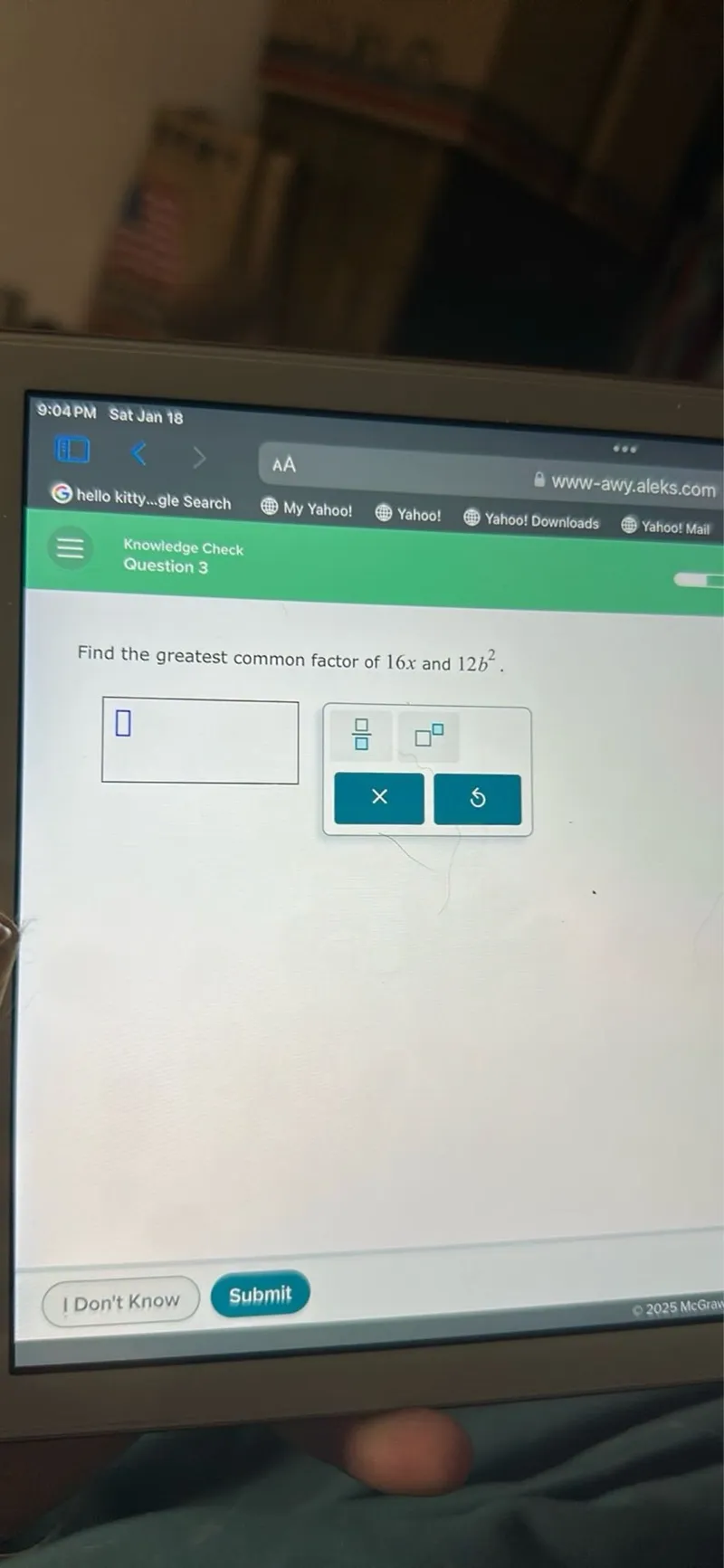 Find the greatest common factor of 16 x and 12 b^2.