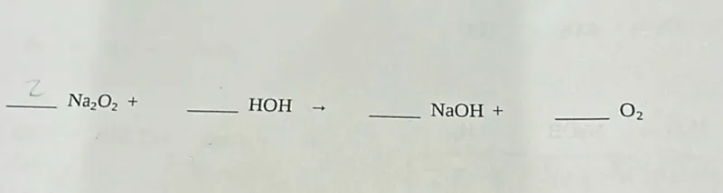 [Na2O2 + HOH -> NaOH + O2