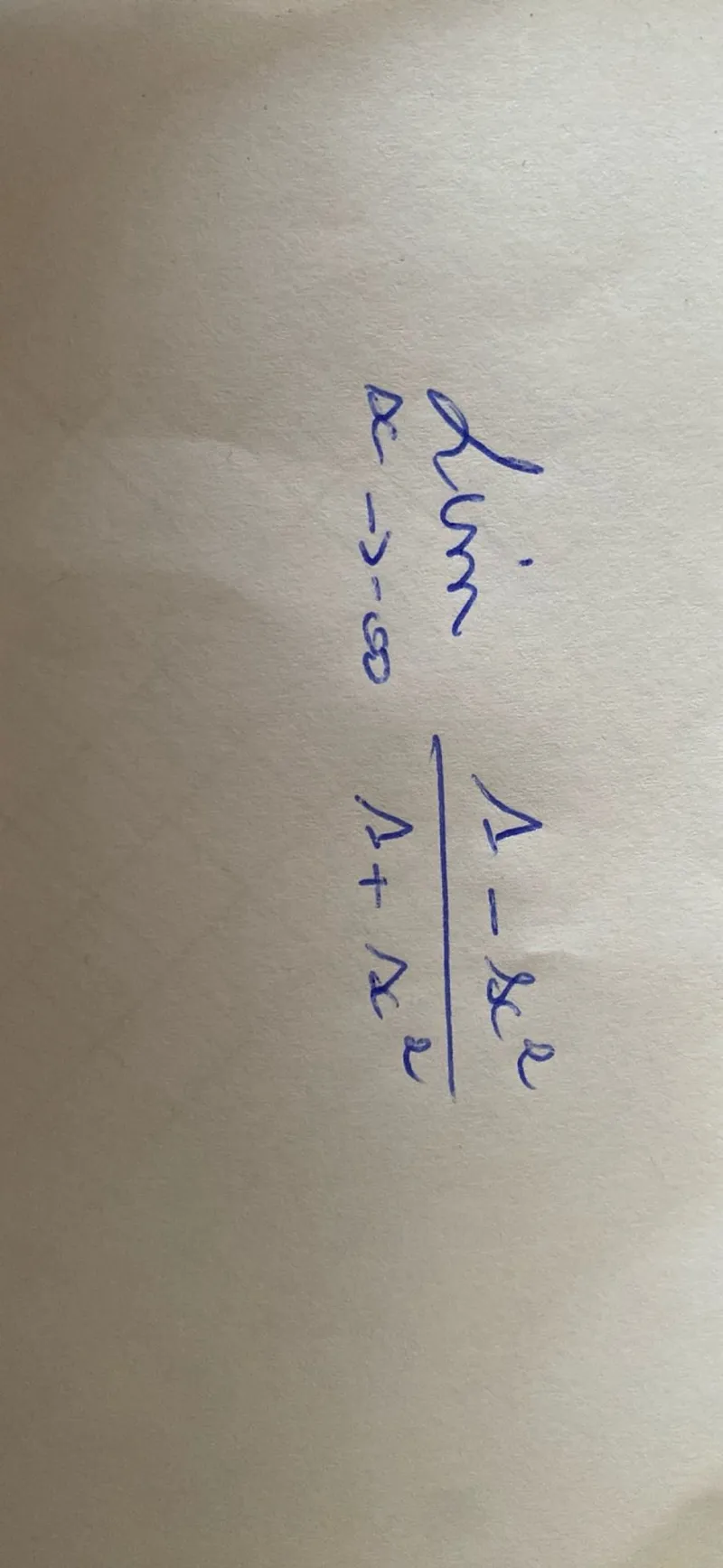 lim as x approaches -∞ of (1-x^2)/(1+x^2)