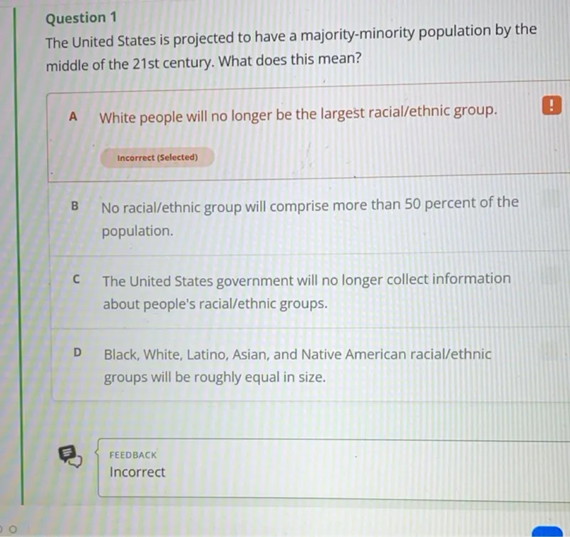 The United States is projected to have a majority-minority population by the middle of the 21st century. What does this mean?