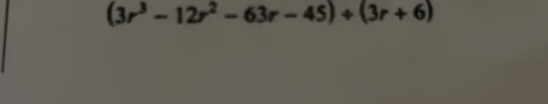 (3r^3 - 12r^2 - 63r - 45) + (3r + 6)