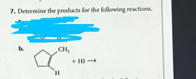 Determine the products for the following reactions.